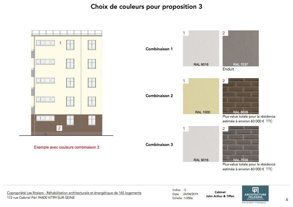 Combinaison de couleurs pour le choix n°3